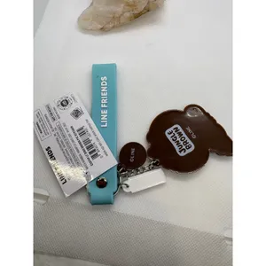 Line‎ Friends Jungle Brown Dino PVC Keychain Round 1 Exclusive Blue Wristlet Tag thumbnail 3