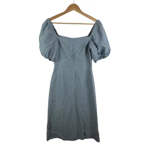 NWT Sachin & Babi Blue Floral Matelasse Puff Sleeve‎ Midi Dress Size 2 Coquette thumbnail 2