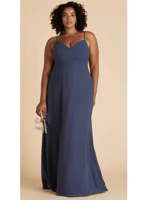 Birdy Grey Devin Convertible Dress Chiffon Women’s Plus Slate Blue Bridesmaid thumbnail 3