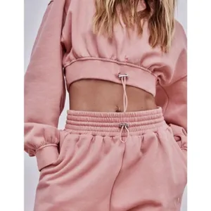 For Love and Lemons X Victoria Secret Josie Cropped Hoodie Sweatshirt Pink S thumbnail 4