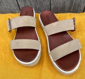 MIA Two Strap Tan Espadrille Platform Sandal Size 9.5 thumbnail 1