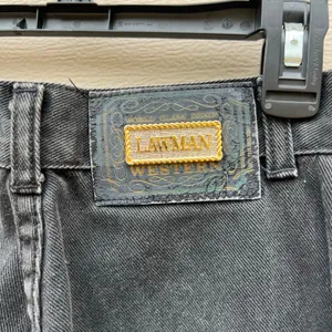 VTG Lawman Bareback Western Jeans High Rise Relaxed Fit Side Button Black Sz 5 thumbnail 2