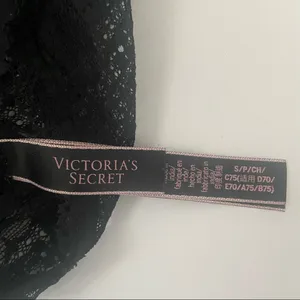 Victoria's Secret VS Black Lace Floral Bralette T Back Razorback Small thumbnail 3