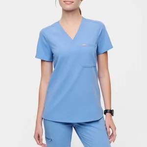 Figs V-Neck Short Sleeve Tee Figs Catarina One Pocket Scrub Top Light Blue XS thumbnail 10