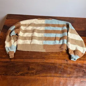 Altar'd State Women's Striped Colorblock Cropped Sweater Size S thumbnail 6