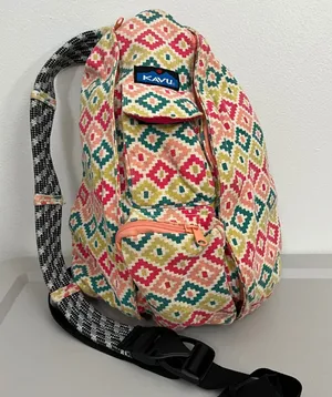 KAVU Rope Sling‎ Bag Backpack Boho Aztec Montage Boho Festival Hippie thumbnail 1