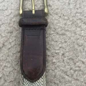 Vintage COACH Belt Genuine Leather & Canvas Men’s Belt 3771 Tan Size 38 thumbnail 3