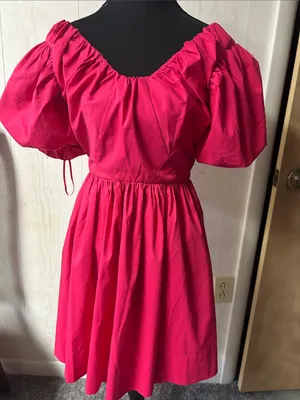 Express Pink puff sleeve mini dress thumbnail 1
