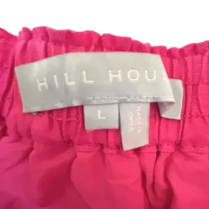 Hill House L Pink Fuchsia Ruffle Tiered Luxury Designer 100% Linen Mini Skirt thumbnail 3