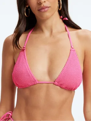 NWOT Good American Always Fits Tiny Ties Bikini Top in Bright Pink Size 00/0 thumbnail 2