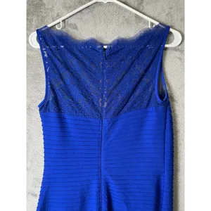 Tadashi Shoji Lace Fit Flare Midi Dress Blue Romantic Wedding Guest‎ Luxe Small thumbnail 5
