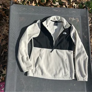 Womens The North Face quarter zip Ladies Fleece Jacket‎ Black White size small thumbnail 6
