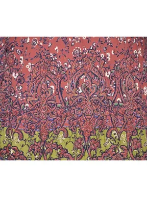 Angie Dress Womens Size L Floral Boho Puff Bell Sleeve Midi Smocked Lace thumbnail 4