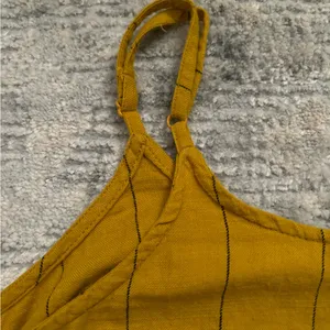 Dizzier Yellow with Black Stripes Thin Adjustable Straps Crop Top Size M Size M thumbnail 10