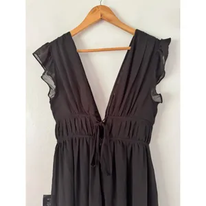 NWT Lulus I'm All Yours Black Ruffled Maxi Dress Size Small Wedding Prom Hoco thumbnail 6