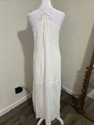 lovestitch White Eyelet Hem Maxi Slip thumbnail 7