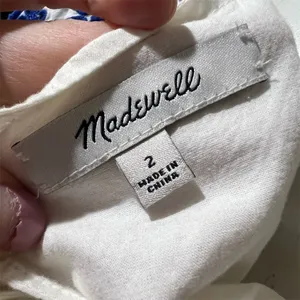 Madewell Women's Size 2 White Floral Embroidered Sleeveless Blouse thumbnail 3
