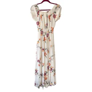 Anthropologie Kindred Ivory Floral Embroidered Cottage Maxi Dress Petite Small thumbnail 3