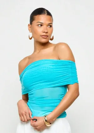 Off the shoulder top Blue Size L thumbnail 1
