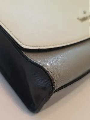 Kate Spade Carson Shoulder Bag Colorblock White Grey Saffiano Leather Minimalist thumbnail 12