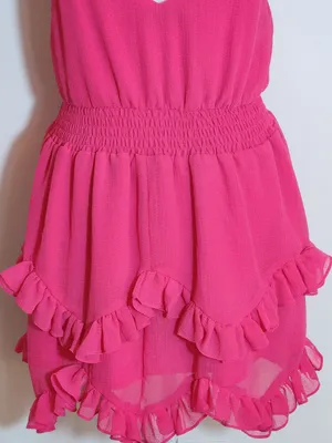 DO+BE Hot Pink Ruffle Mini Dress Size Small Wedding Guest Dress thumbnail 6