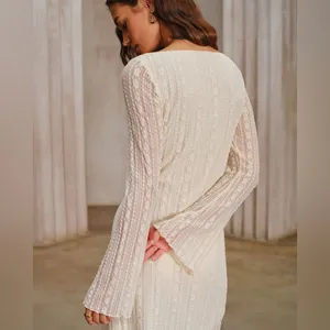 Rihoas Apricot Lace Bell Sleeve Mini Dress thumbnail 3