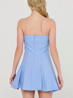 HYFVE Baby Blue Godet Strapless Skort Dress with Built-In Shorts – Large thumbnail 4