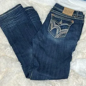 LA Idol Bootcut Dark Wash Denim Jeans Stretch thumbnail 1