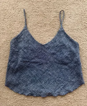 OZMA Hemp Cotton Structured Tank Top Navy Blue Size Medium thumbnail 1