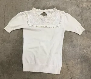 Vintage y2k coquette lace collar puff sleeve top thumbnail 1