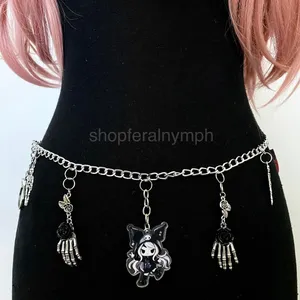 Handmade Silver Kawaii Whimsygoth Anime Skeleton Chain Belt, Fits 23-45 Inches, X7GA1350 thumbnail 3