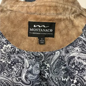 Montana Co Women’s Faux Leather Vest Brown Full Zip Vegan Western Bikercore Edgy thumbnail 8