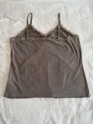 Apostrophe Coquettish Lace Trim Cami Top Brown Size 16-18W thumbnail 3