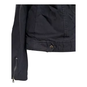 APT. 9 Jacket Women M Black Stretch Knit Crop Long Sleeve Asymmetrical Zip Front thumbnail 3