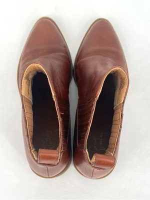 Crown Vintage Tolana2 Brown Leather Block Heel Chelsea Ankle Boots Booties 7.5 thumbnail 5