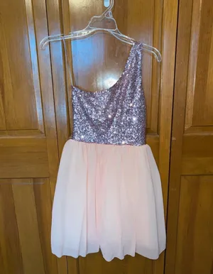 ASOS Dress Blush Pink Sequin Mini Formal Princess Dress US 4 thumbnail 3