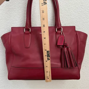 COACH 19890 Dark Red Leather Legacy Medium Candace Carryall Tote Shoulder Bag thumbnail 10