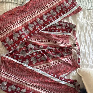 SheIn Red and white boho style pants thumbnail 1