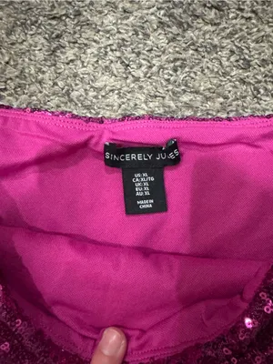 Sincerely Jules Magenta Sequin Mini Skirt thumbnail 3