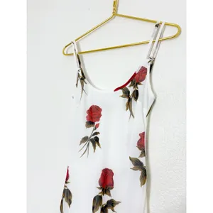 VRG Grl Rose Print White Midi Slip Dress Size 6 Romantic Wedding Feminine thumbnail 8