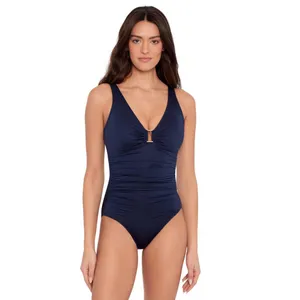 Lauren Ralph Lauren Over-The-Shoulder One Piece Swimsuit Dark Navy Blue 10 thumbnail 7