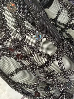 Source Unknown Black Beaded Mesh Slip-On Sneaker thumbnail 5