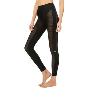 Alo High-Waist Airlift Energize Legging Black Sheer Mesh Cut-Outs Cutouts Tights thumbnail 6