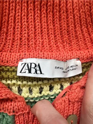 Zara Sleeveless Striped Knit Mini Dress in Coral, Green & Cream thumbnail 5