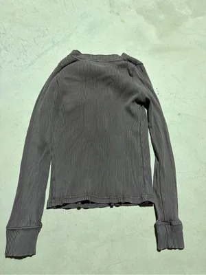 Aerie Long Sleeve Ribbed Henley Top large thumbnail 6
