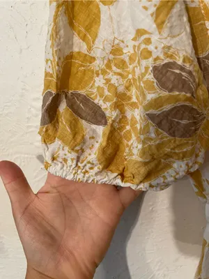 Petal & Pup Mustard Floral Print Button-Front Mini Dress Shirt Dress Size 4 thumbnail 3