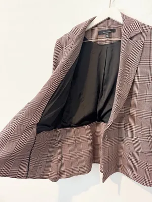 White House Black Market Plaid Signature Blazer Plus Size 14 Academia Corporate thumbnail 4