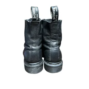 Dr. Martens Black Mono Lace Up Boots Sz 7 Virginia Leather 24479 Women's #S111-3 thumbnail 3