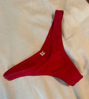 Small High Waisted Red Bikini Bottom thumbnail 1