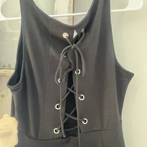 NWT Altar'd‎ State Dress Black Lace Up Back Size M Fit And Flare Skater Cocktail thumbnail 5